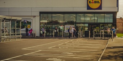The frontage of a Lidl store