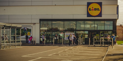 The frontage of a Lidl store