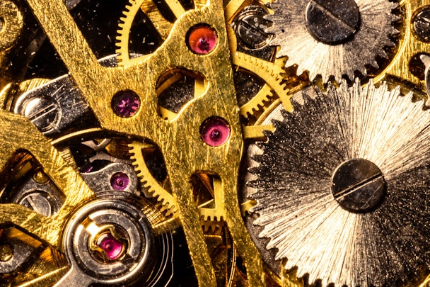 The mechanical workings of a watch