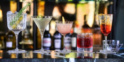 An assortment of cocktails