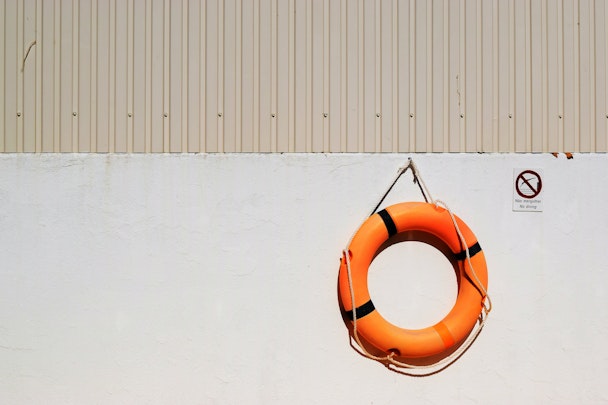 A life support ring on a wall