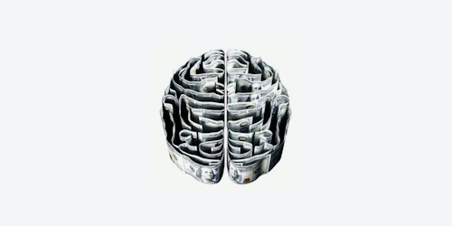 A brain made out of paper money