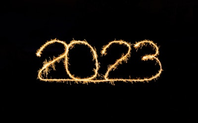 Fireworks spelling out the number '2023'