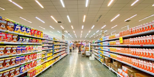 An aisle in a supermarket