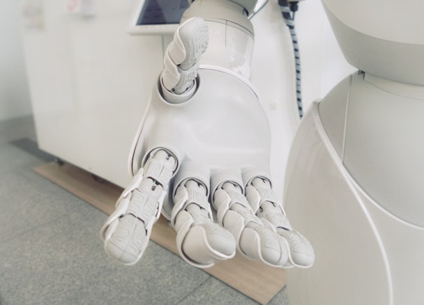 A robot hand reaching out