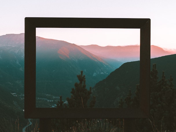 An empty frame, outdoors