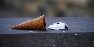 A dropped ice cream