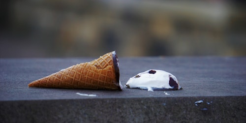 A dropped ice cream