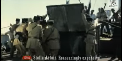 A still from Stella Artois' iconic 'Devil's Island' TV spot