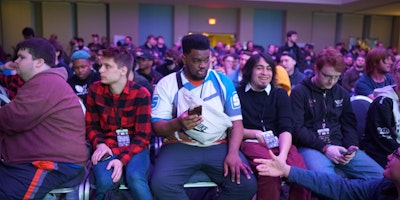 An audience at a gaming event