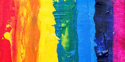 A rainbow design on canvas