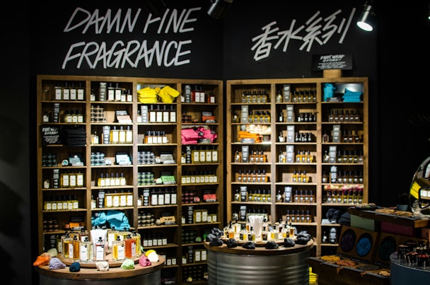 An assortment of products at beauty retailer Lush