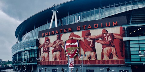 The exterior of Arsenal Football Club's Emirates stadium
