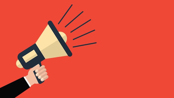 Amplification of content marketing through a megaphone