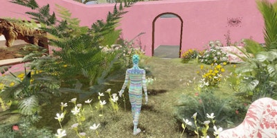 A virtual avatar walking through the metaverse