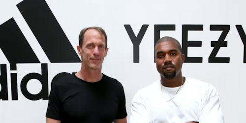 Ye pictured with Adidas brand president Eric Liedtke