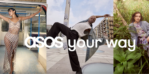Asos Your Way campaign with three models wearing asos clothes in different locations