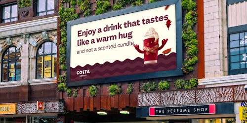 Costa Coffee billboards to promote its maple latte 
