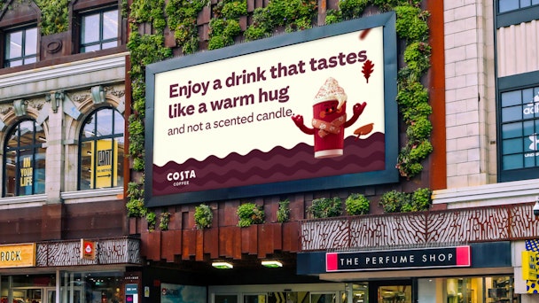 Costa Coffee billboards to promote its maple latte 