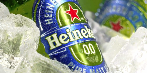 Heineken 00 in a bucket of ice