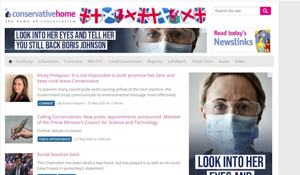 Labour party take over Conservative Home website 