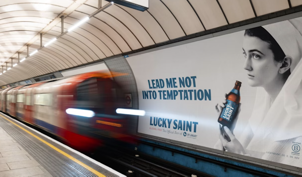 Lucky Saint out of home ads on London's underground 