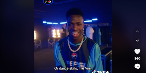 Pepsi took to TikTok to unveil its UEFA kick off line up