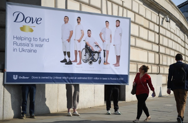 Dove campaign subverted by Ukrainian Solidarity Project