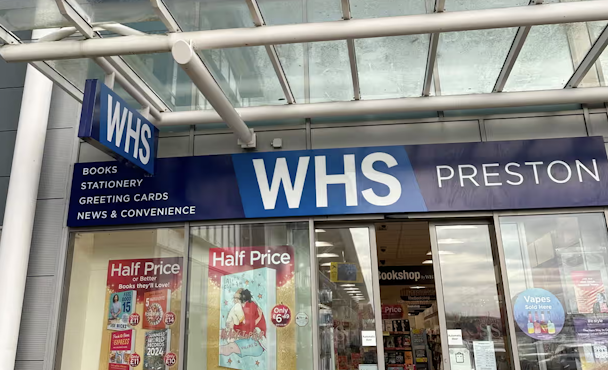 Image of WHSmith trial logo next to the NHS logo 