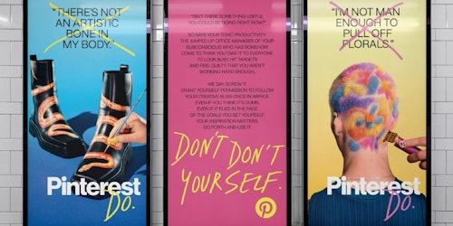 Pinterest urges people to silent negative feelings with 'Don't Don't Yourself' campaign