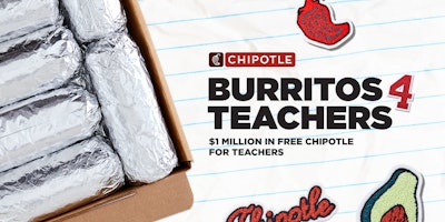 Chiptole to honor teachers with $1 million worth free meals