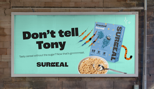 Cereal brand Surreal takes a dig at bigger brands by placing cheeky billboards across the UK