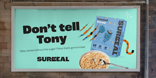 Cereal brand Surreal takes a dig at bigger brands by placing cheeky billboards across the UK