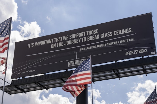 Johnnie Walker partners Billie Jean King for inspirational billboards to close the gender gap