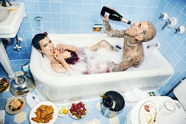 Kourtney Kardashian and Travis Barker endorse plant-based chicken at their honeymoon
