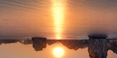A sun awareness campaign by Vaseline turns images of sunsets and sunrises upside down to create a warning about UV rays