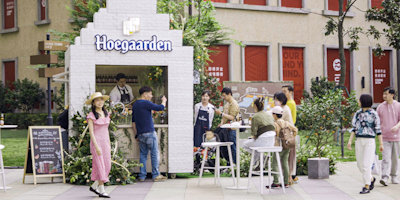 Hoegaarden transforms covid booths into beer tasting booths for Shanghai 
