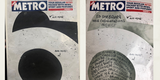 Metro thermo cover wrap invites readers to reveal Ed Sheeran album clues
