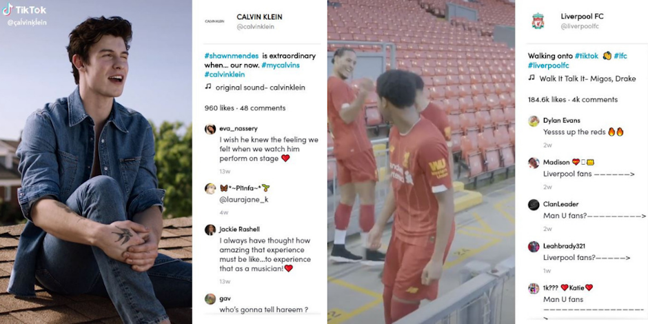 Liverpool FC and Calvin Klein on TikTok