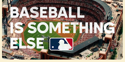 title card that says "baseball is something else"