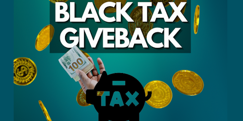 black tax giveback title card