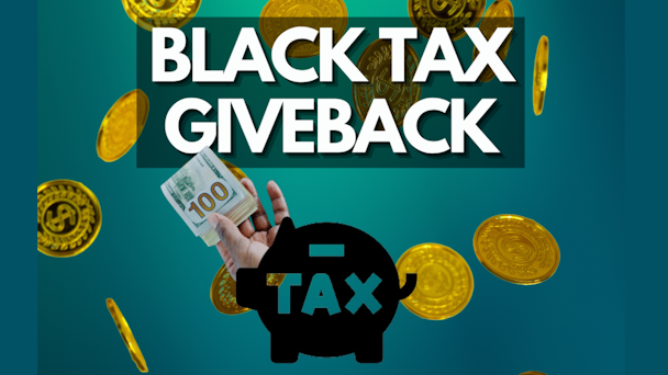 black tax giveback title card