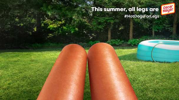 hot dog "legs" tanning outside