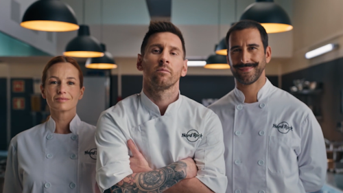 lionel messi in a chef suit