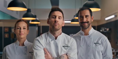 lionel messi in a chef suit