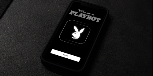 playboy logo shown on a smartphone