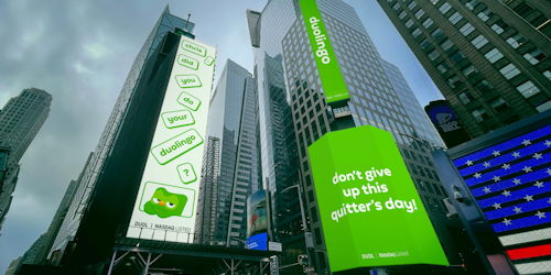 duolingo's digital billboards in times square