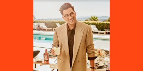 dan levy with a cocktail dan levy with a cocktail