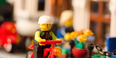 Lego man on bike
