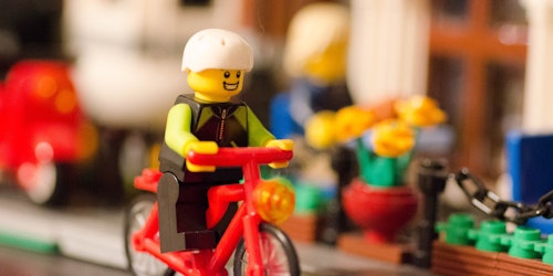 Lego man on bike